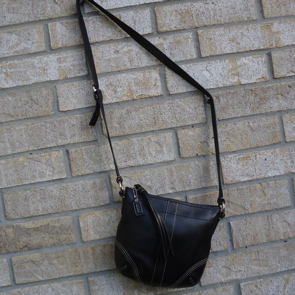 COACH Black Leather Small Crossbody Purse. - Picture 2 of 16